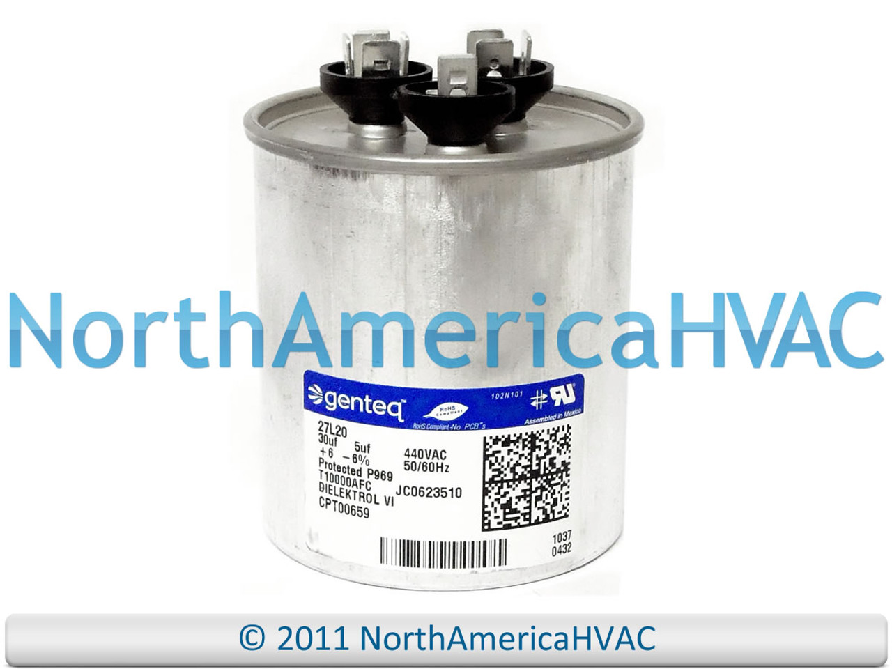 OEM Capcom Capacitor 30/5 uf MFD 440 volt Replaces Trane GE